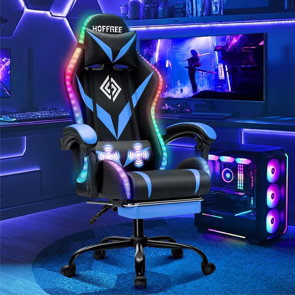 Rgb Gaming Chair - Masajlı ve LED Işıklı RGB Oyuncu
