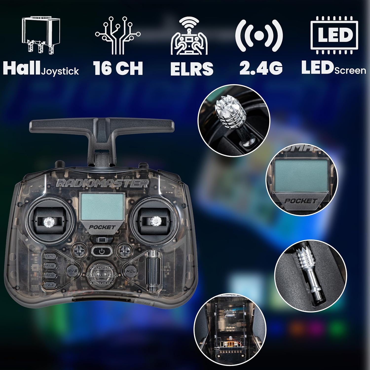 RadioMaster POCKET P16 2.4G Ra - Controller Analog Stick incelemesi ve fiyatı